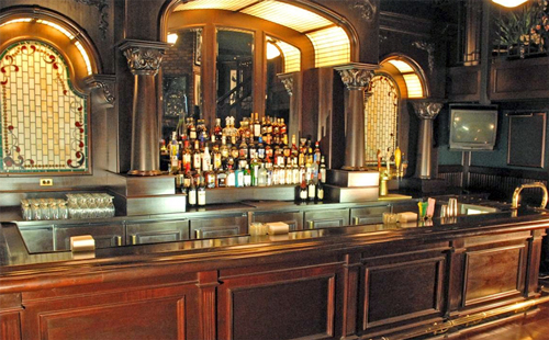 Beautifully tiled bar inside Ricks Raleigh
